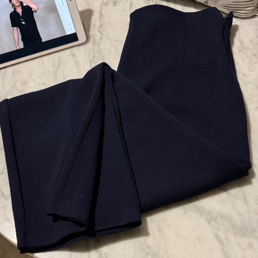 St. John Collection Navy Wide-Leg Knit Pants